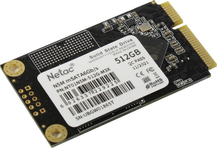 SSD 512 Gb mSATA 6Gb/s Netac <NT01N5M-512G-M3X>