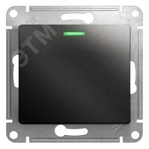 Schneider Electric GSL000713 Выключатель одноклавишный, с подсветкой, схема 1А, в рамку, антрацит