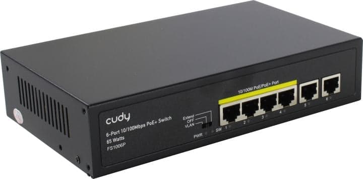 CUDY <FS1006P> 6-Port PoE+ Switch (4UTP 100Mbps PoE + 2UTP 100Mbps)