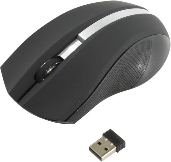 OKLICK Wireless Optical Mouse <615MW> <Black&Silver> 1000dpi (RTL) USB 3btn+Roll <412860>
