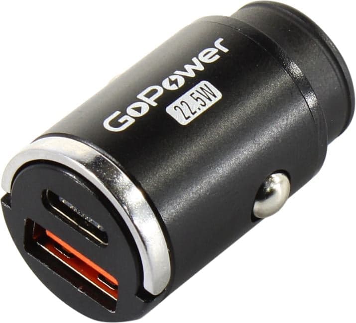 GoPower <00-00028409> Автомобильное зарядное уст-во USB (Вх. DC12-24V, Вых. DC5/9/12V, 22.5W, USB, USB-C)