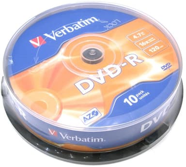 DVD-R Disc Verbatim 4.7Gb 16x <уп. 10 шт> на шпинделе <43523>