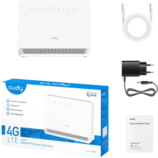 Маршрутизатор Cudy LT400V / N300 Wi-Fi 4G LTE-Cat4 VoLTE Router