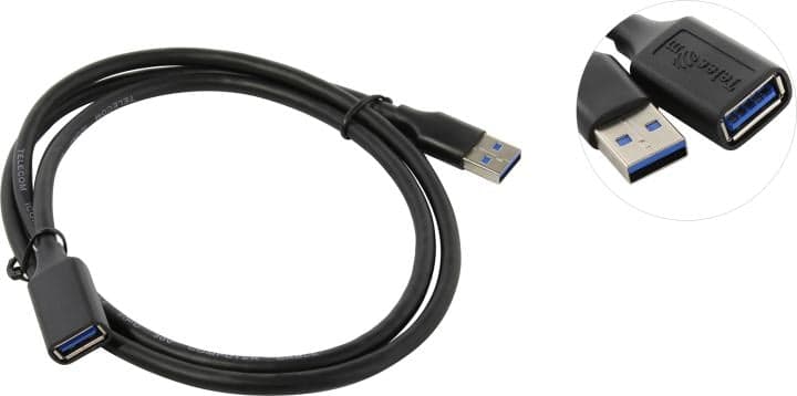 Telecom <TUS708-1M> Кабель удлинительный USB 3.0 A-->A 1м
