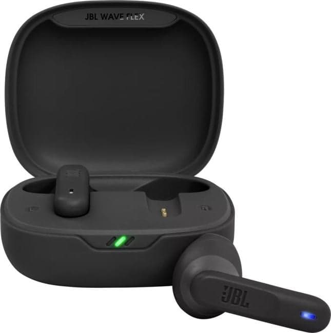 Наушники с микрофоном JBL WAVE FLEX <Black> (Bluetooth 5.2, с регулятором громкости) <JBLWFLEXBLK>