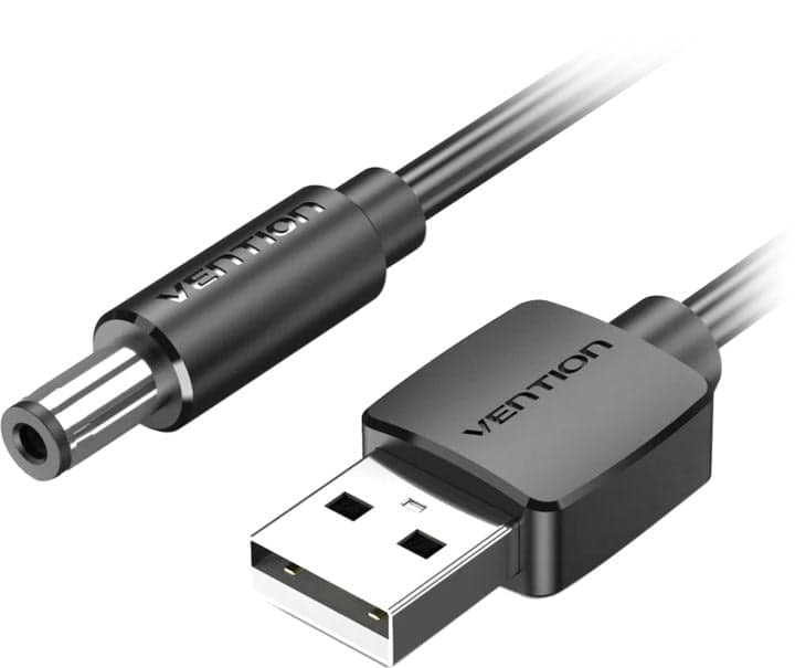 Vention CEYBG Кабель Vention USB AM/DC-jack 5.5мм M - 1.5м Чёрный