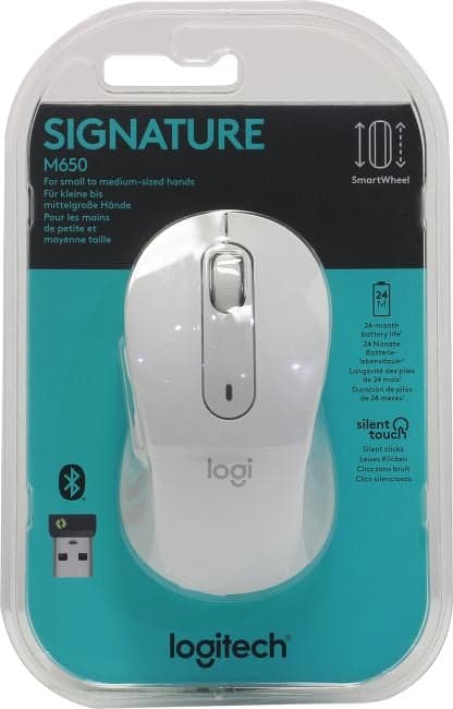 Logitech M650 Off-White Wireless Signature Mouse <910-006255/910-006392> (RTL) USB/BT 5btn+Roll