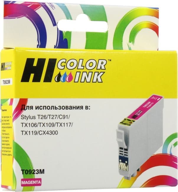 Картридж Hi-Color T0923M Magenta для Epson St C91/CX4300/T26/T27, TX106/109/117/119