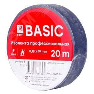 Автопринадлежность EKF plc-iz-a-s Изолента класс А (профессиональная) 0.18х19мм 20м синяя Simple (plc-iz-a-s)
