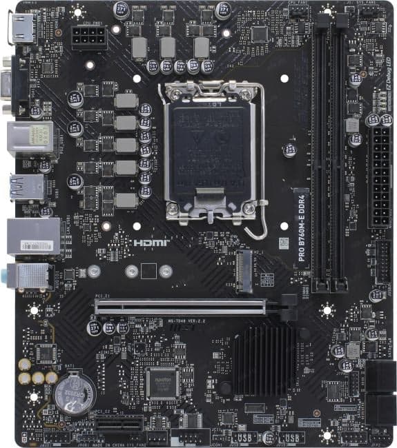MSI PRO B760M-E DDR4 (RTL) LGA1700 <B760> PCI-E HDMI GbLAN SATA MicroATX 2DDR4