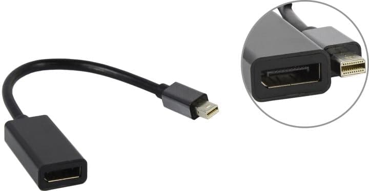 Cablexpert <A-mDPM-DPF-001> Кабель-переходник miniDisplayPort (M) -> DisplayPort (F) 0.1м