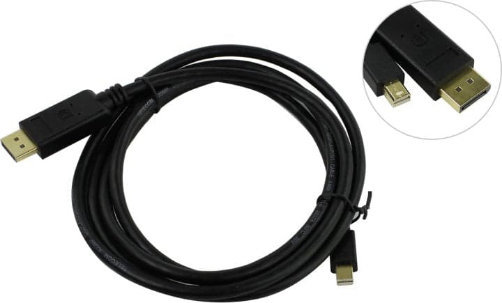 Telecom <TA682-1.8м> Кабель-адаптер miniDisplayPort (M) -> DisplayPort (M) 1.8м