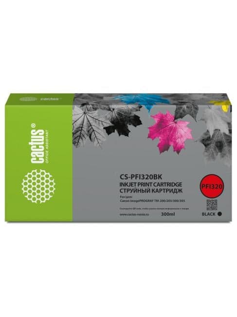Картридж струйный Cactus CS-PFI320BK черный (300мл) для Canon imagePROGRAF TM-200/TM-200 MFP L24ei/TM-205/TM-300
