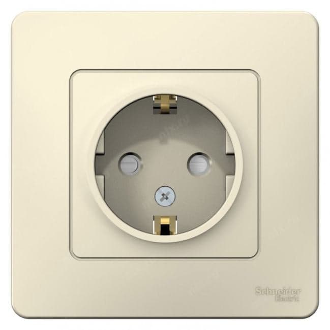 Розетка Blanca С/У Молочный Розетка с/з со шторками, 16А, 250В BLNRS001112 Schneider Electric