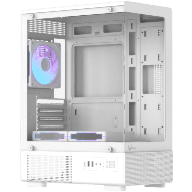 CRYSTAL Z1CM WHITE V2 Корпус Formula Crystal Z1CM v2 белый без БП mATX 5x120mm 1xUSB3.0 audio bott PSU