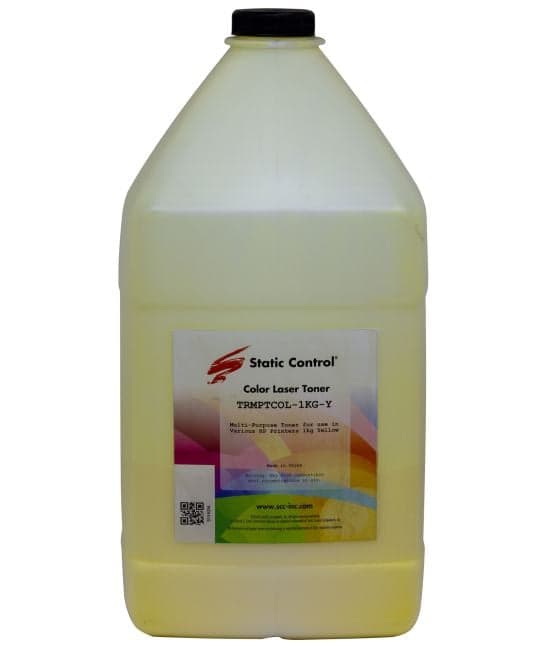 Тонер Static Control TRMPTCOL-1KG-Y желтый флакон 1000гр. для принтера HP CLJCP1515/Canon MF8330