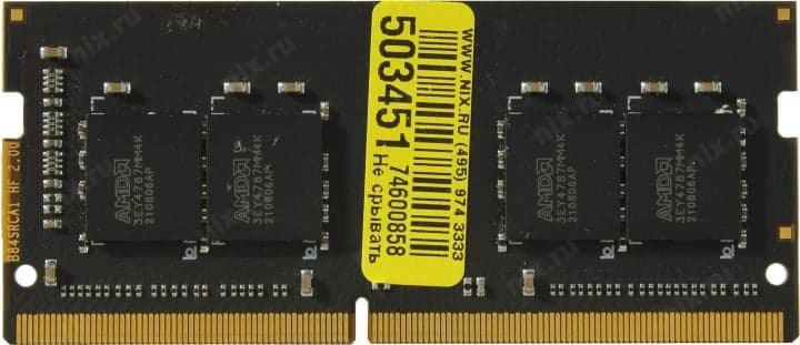 AMD <R9416G3206S2S-UO> DDR4 SODIMM 16Gb <PC4-25600> CL22 (for NoteBook)
