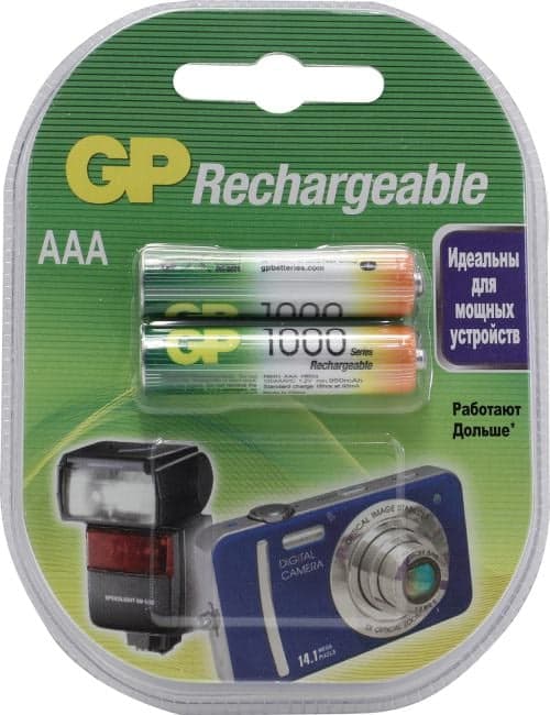 Аккумулятор GP 100AAAHC-2 (1.2V, 950mAh) NiMh, Size "AAA" <уп. 2 шт>