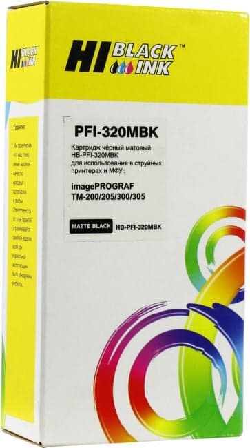 Картридж Hi-Black PFI-320MBK Matte Black для Canon imagePROGRAFTM-200/205/300/305