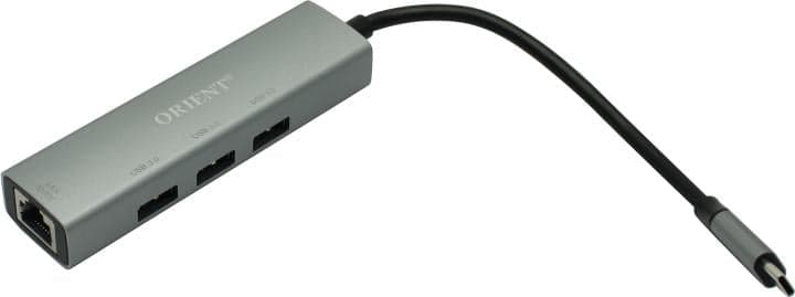 Orient <JK-341N> Кабель-адаптер USB3.0-C -> 3xUSB3.0+UTP 1000Mbps