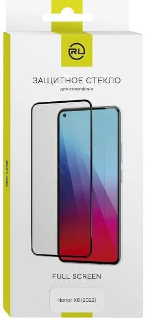 Защитное стекло Red Line для Honor X6 2022 Full Screen Tempered Glass Full Glue Black УТ000033538