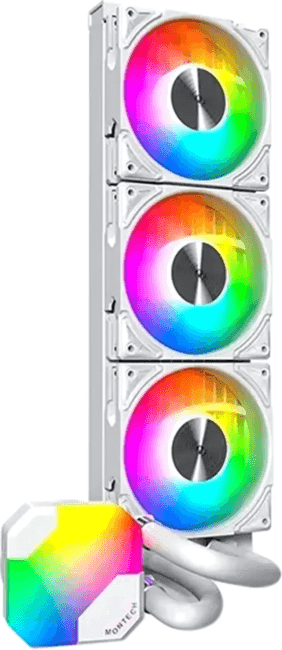 СВО Montech HyperFlow 360 WH ARGB Soc-AM5/AM4/1151/1200/2066/1700 белый 4-pin 29.1dB Al+Cu Ret (HY
