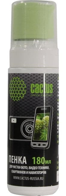 Cactus <CS-S3006> Комплект для очистки экранов и оптики (180мл + салфетка из микрофибры)
