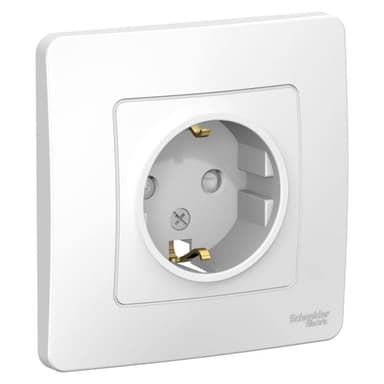 Schneider Electric BLNRS001111 BLANCA С/У РОЗЕТКА с заземлением со шторками, 16А, 250В, БЕЛЫЙ