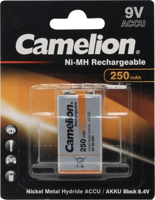Аккумулятор Camelion NH-9V250BP1 (8.4V, 250mAh) NiMH, типа "Крона"