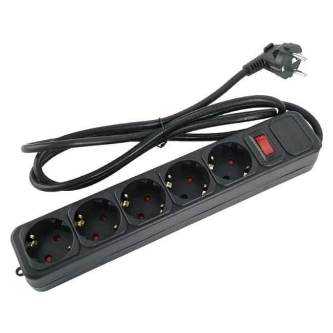 Perfeo сетевой фильтр PF_E1501 "REAL POWER", 3,0м, 5 розеток, 16А, 3500 Вт, тройная защита, черный.