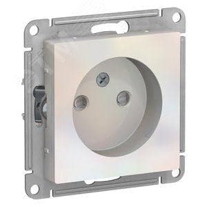 Розетка Systeme Electric ATN000449 AtlasDesign, без заземления, со шторками, 16А, механизм, жемчуг