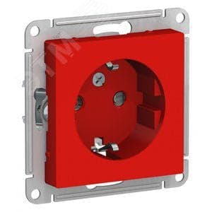 Schneider Electric ATN002045 ATLASDESIGN РОЗЕТКА с заземлением со шторками, 16А, механизм, КРАСНЫЙ