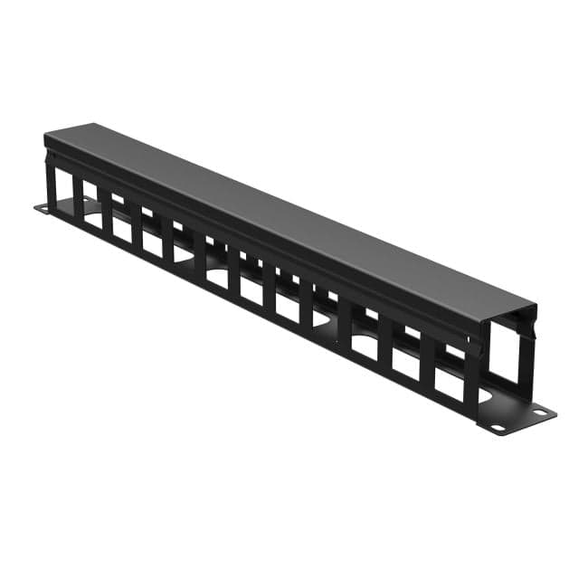 Кабельный организатор DKC R5CPF1961HEB 19" с крышкой и отверстиями 1U, глубина 60 мм, RAL9005, "RAM telecom"