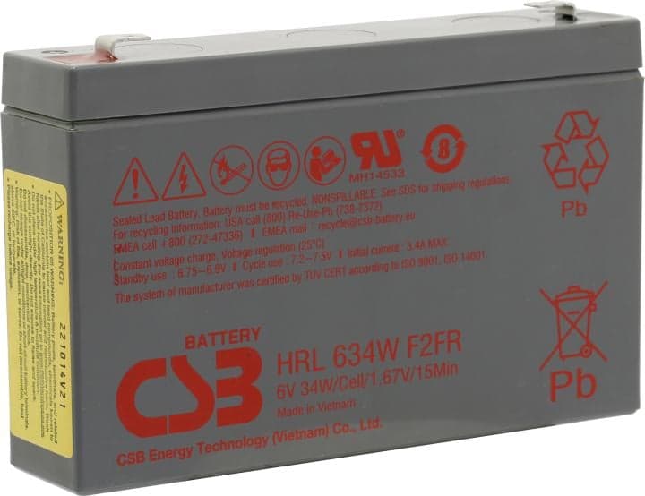 Аккумулятор CSB HRL-634W F2FR (6V, 8.5Ah) для UPS