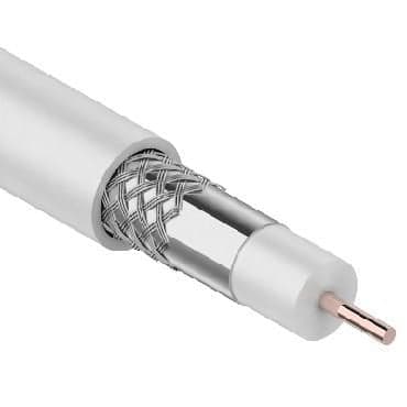 01-2203 Кабель коаксиальный REXANT RG-6U, 75 Ом, CCS/Al/Al, 64%, бухта 305 м, белый