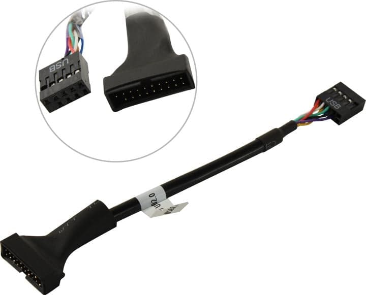 ExeGate <EX-CC-U3U2-0.15> Кабель-переходник USB 2.0 (9F) -> USB3.0 (19M) 0.15м <EX294785RUS>