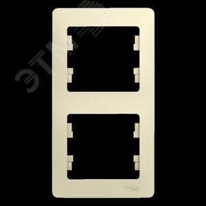 Schneider Electric GSL000206 GLOSSA Рамка 2 поста вертикальная бежевая