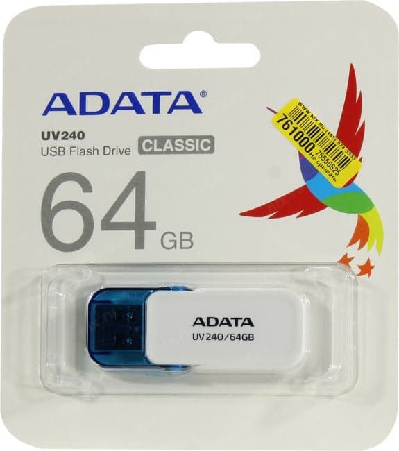 ADATA UV240 <AUV240-64G-RWH> USB2.0 Flash Drive 64Gb