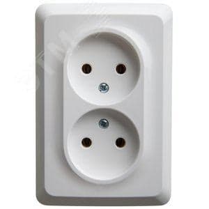 Розетка Systeme Electric PC16-105B 2-ая б/з без шторок 16А 250B белый