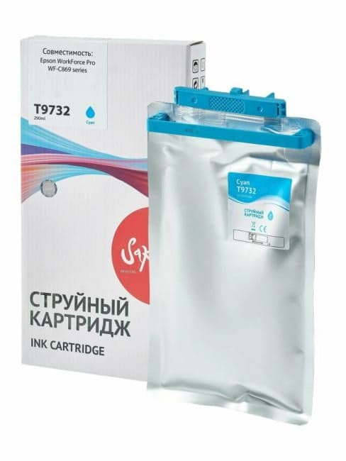 SIC13T973200 C13T973200 (T9732 C) контейнер с чернилами Sakura для Epson, голубой , 22000 к.