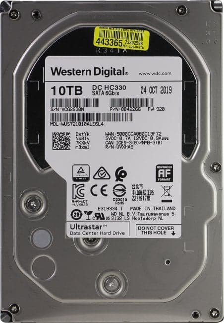 HDD 10 Tb SATA 6Gb/s Western Digital Ultrastar DC HC330 <WUS721010ALE6L4> 3.5" 7200rpm 256Mb
