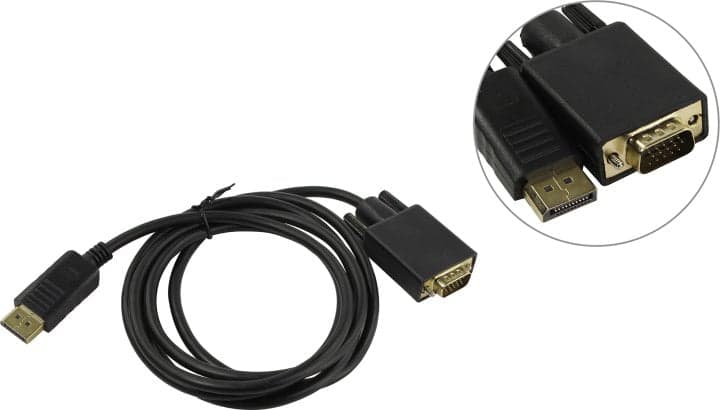 Orient <C708> Кабель-адаптер DisplayPort (M)--> VGA (15M) 1.8м