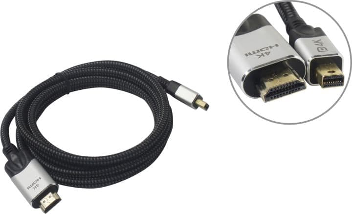 VCOM <CG615M-1.8M> Кабель-адаптер miniDisplayPort(M) -> HDMI (M) 1.8м