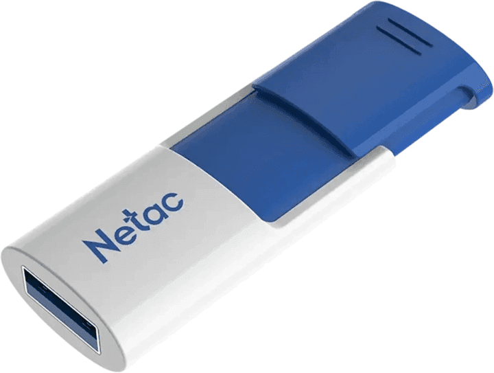 NT03U182N-128G-32BL Netac U182 Blue 128GB USB3.2 Flash Drive, retractable