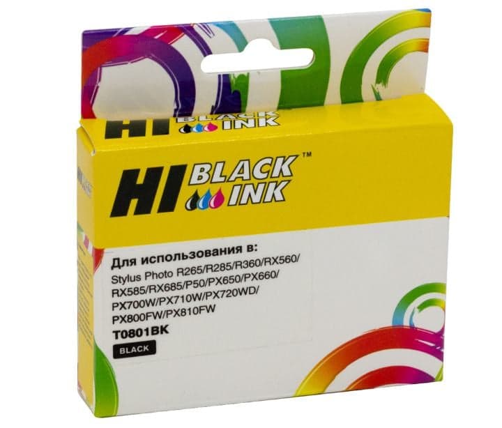 Картридж Hi-Black (HB-T0801) для Epson Stylus Photo P50/PX660/700W/800FW/R265, Bk