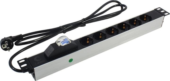 Cabeus PDU-6P-B-2EU <7292c> Блок силовых розеток 19", 1U, 6 евророзеток
