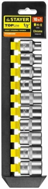 STAYER RSS 10L, 10 предм., (1/2"), набор торцовых головок (27755-H10)