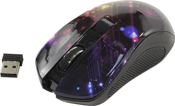 QUMO Wireless Optical Mouse <Fractal M25> (RTL) USB 4btn+Roll, беспроводная