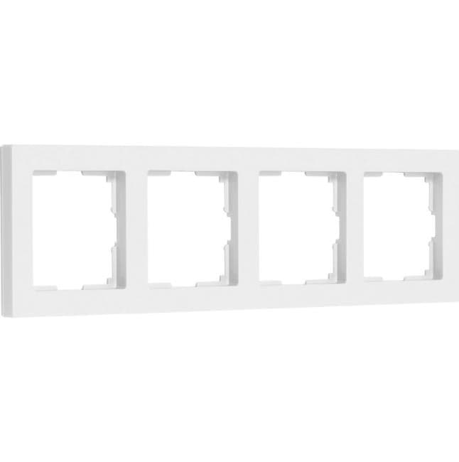 SBE-06w-Plastic-FR-4 Рамка 4-местная пластик белая "Нептун" (SBE-06w-Plastic-FR-4)