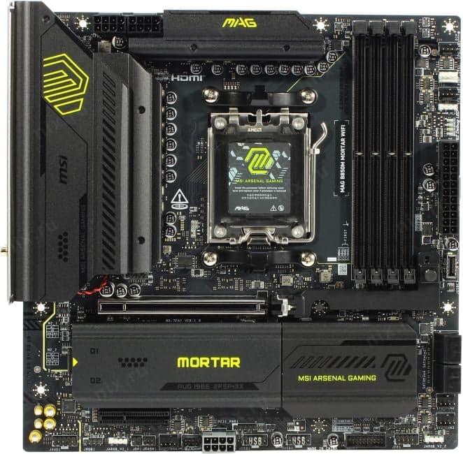 MSI MAG B850M MORTAR WIFI (RTL) AM5 <B850> PCI-E HDMI 5GbLAN+WiFi+BT SATA MicroATX 4DDR5